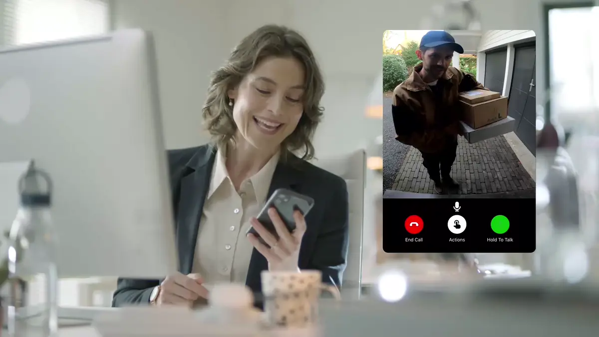 Answering a video doorbell call from a phone while away