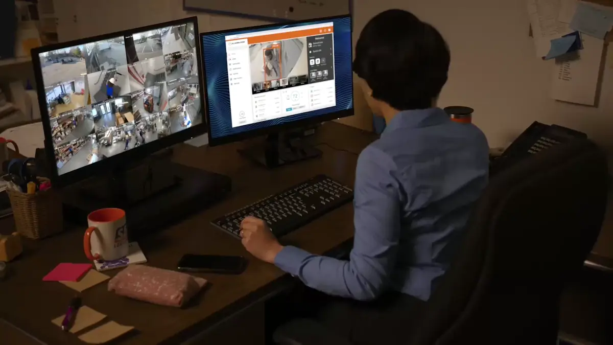 Monitoring professional watching camera feeds and alerts